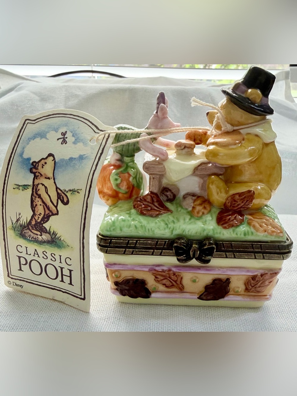 Classic Pooh Porcelain Hinged Trinket Box